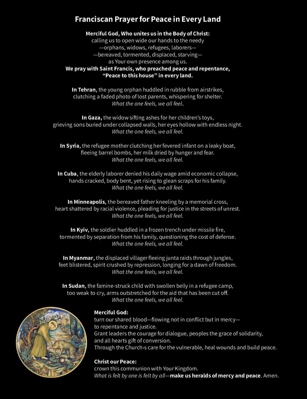 Prayer for Peace in Every Land - Franciscan Voice